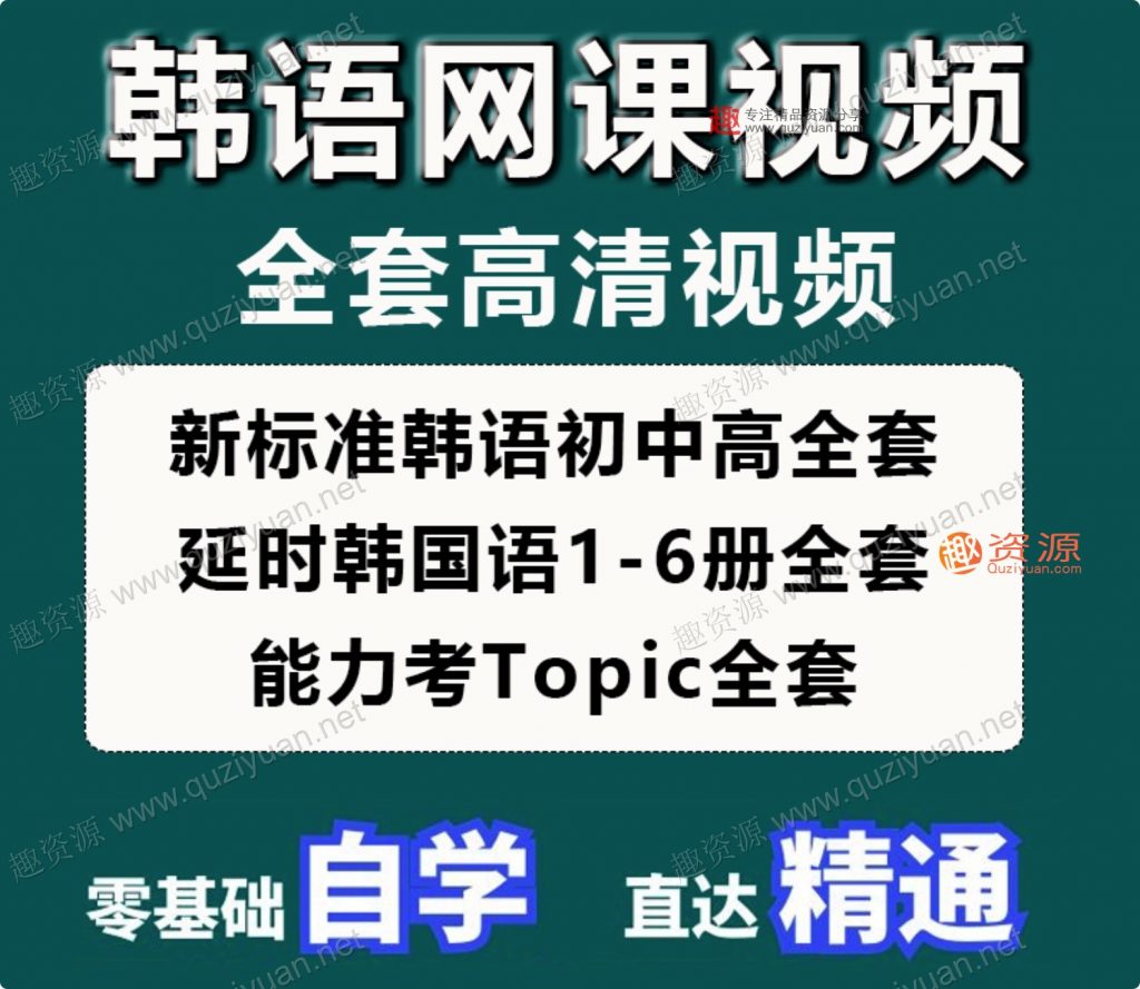 韓語網(wǎng)課零基礎(chǔ)自學(xué)入門延世韓國語視頻教程TOPIK考級(jí)課程資料新（100GB）插圖1