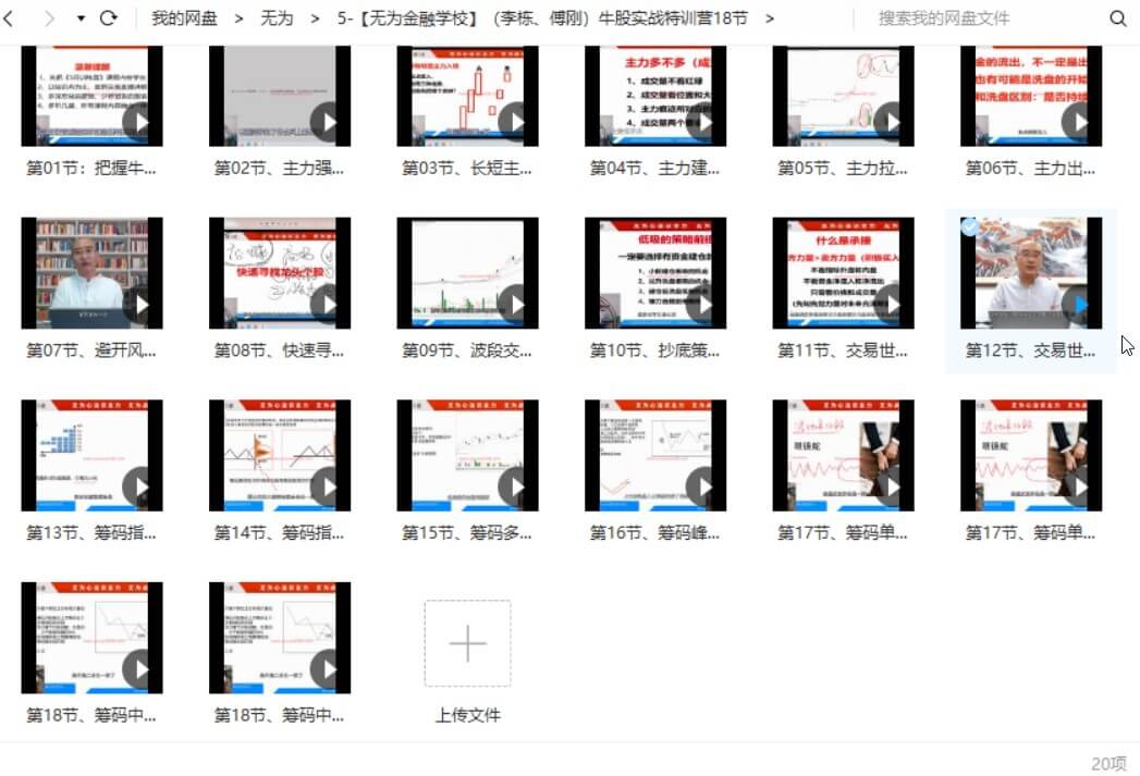 無(wú)為學(xué)院（李棟、傅剛）牛股實(shí)戰(zhàn)特訓(xùn)營(yíng)18節(jié)_百度云網(wǎng)盤(pán)教程視頻插圖1