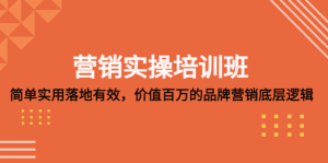 營銷實操培訓(xùn)班：簡單實用落地有效，價值百萬的品牌營銷底層邏輯百度網(wǎng)盤插圖