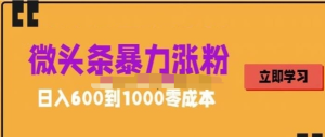 微頭條暴力漲粉技巧搬運(yùn)文案就能漲幾萬(wàn)粉絲，0成本日賺600百度網(wǎng)盤(pán)插圖