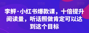 李鲆?小紅書爆款課，十倍提升閱讀量百度網(wǎng)盤插圖