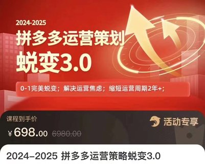 【電商上新】083.大力·2024-2025拼多多運營策略蛻變3.0 0~1完美蛻變，解決信息焦慮