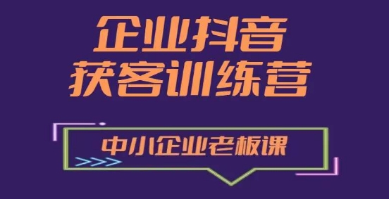 企業(yè)抖音營銷獲客增長訓(xùn)練營，中小企業(yè)老板必修課插圖