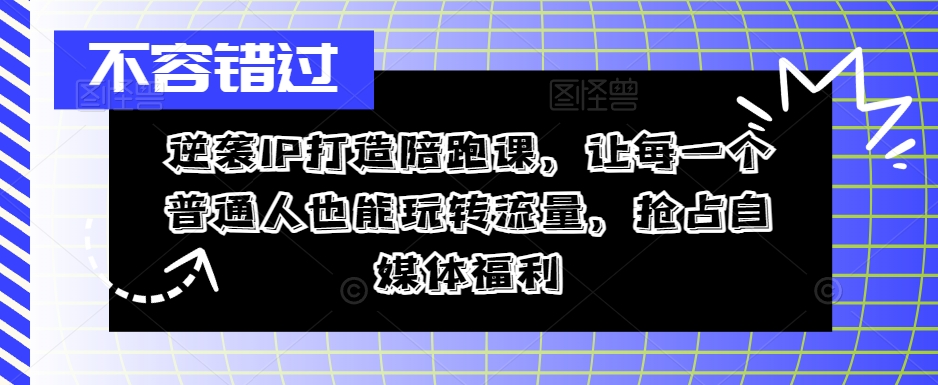 逆襲IP打造陪跑課，從0到1打造IP，精準(zhǔn)定位+高效起號(hào)，搶占自媒體福利插圖