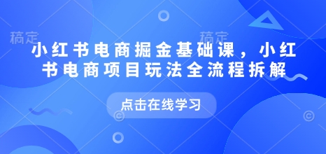 小紅書(shū)電商掘金課，小紅書(shū)電商項(xiàng)目玩法全流程拆解插圖